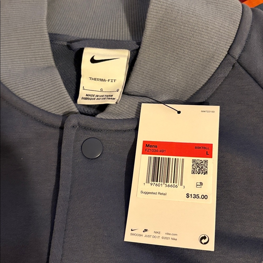 Nike LeBron button up jacket Men's Blue size large new tags - Picture 15 of 16